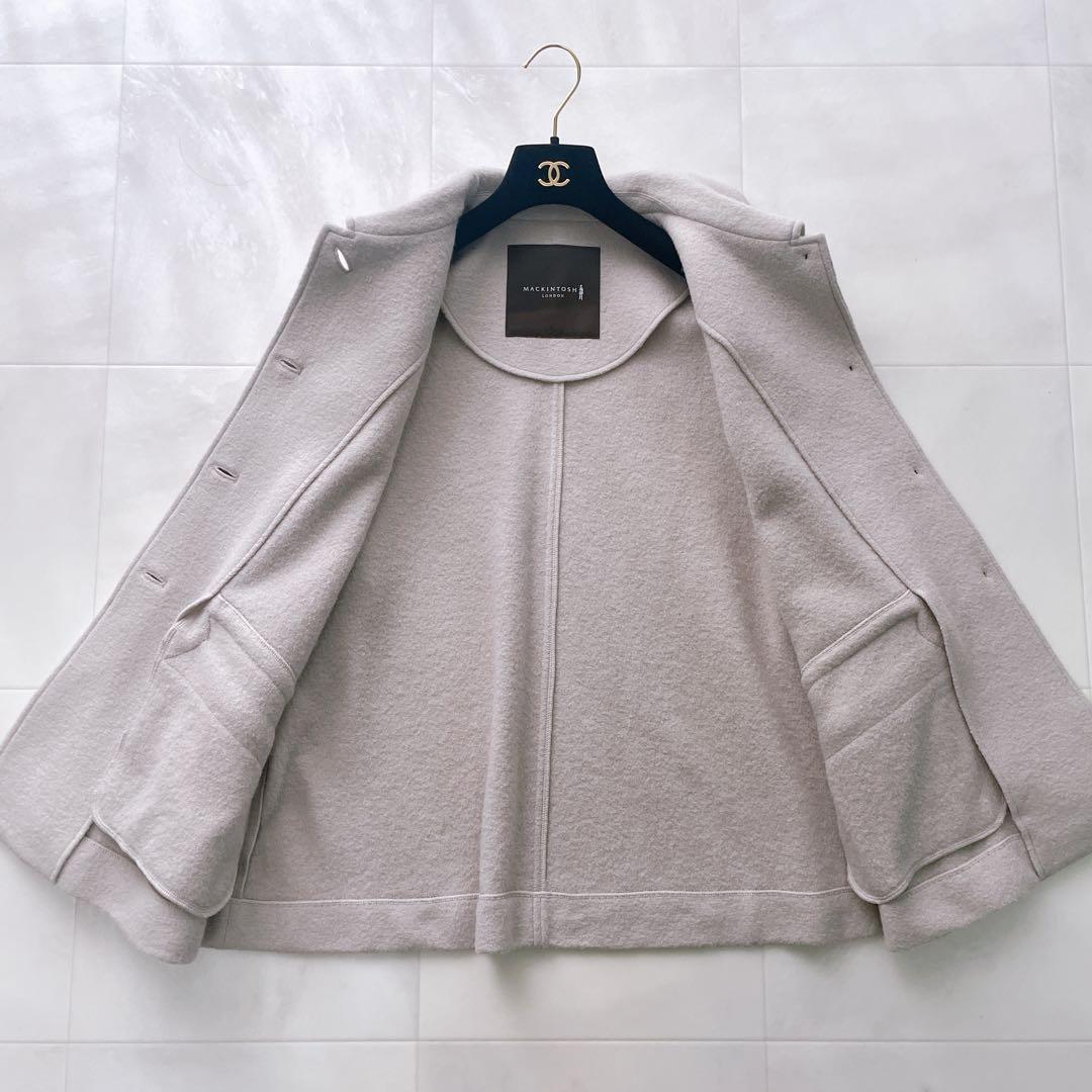 美品✨近年 マッキントッシュ ファインウールニットコート オフホワイト 38