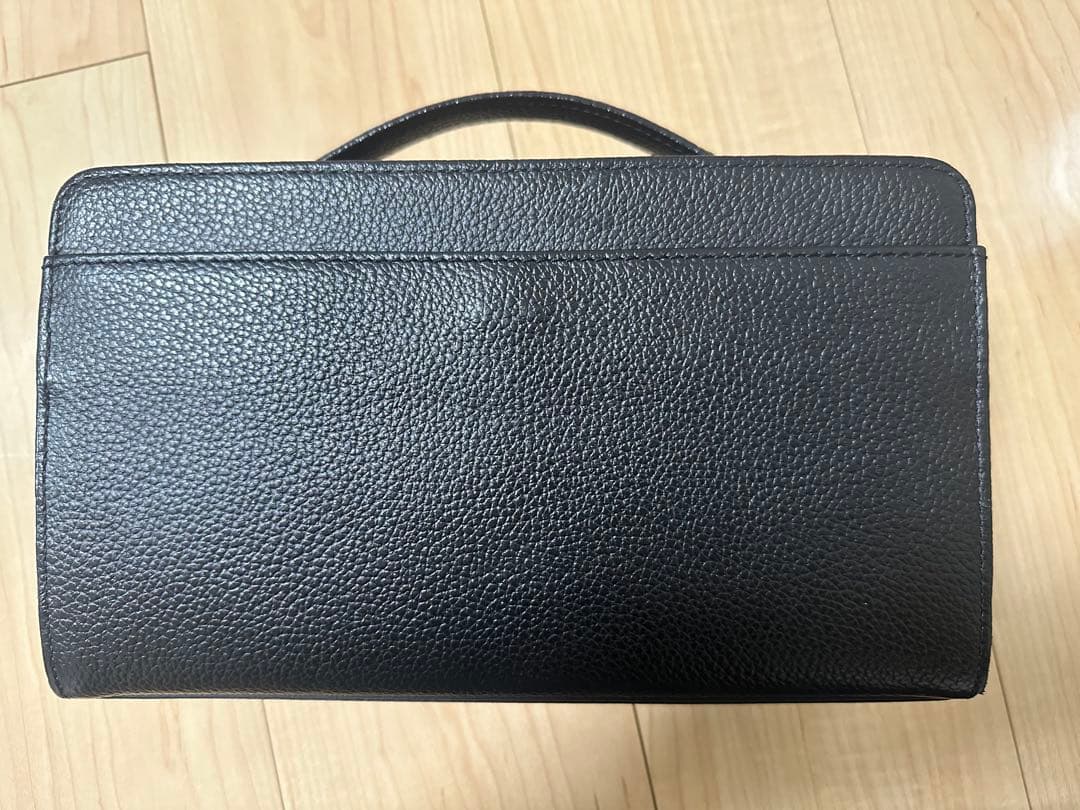 CASTELBAJAC カステルバジャック セカンドバッグ レザー黒オレンジ内装