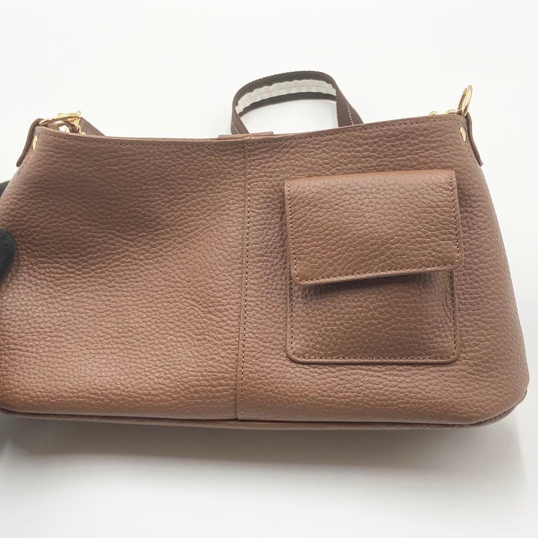 未使用級　アタオ チヴィ ショルダーバッグ アーモンド　レザー 2way