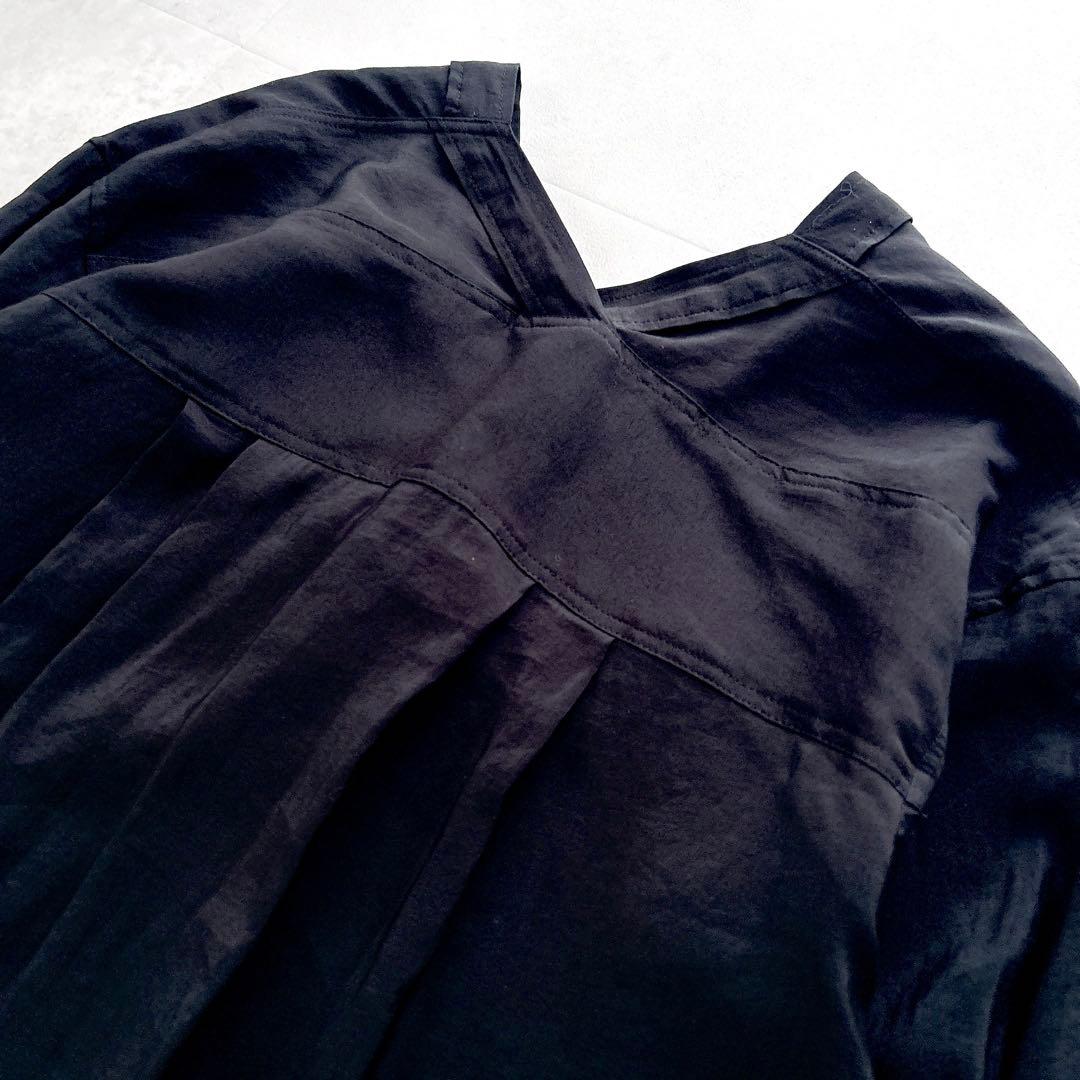 24SS✨人気　ビアズリー カラーレスシャツワンピース　ブラック　現行近年モデル