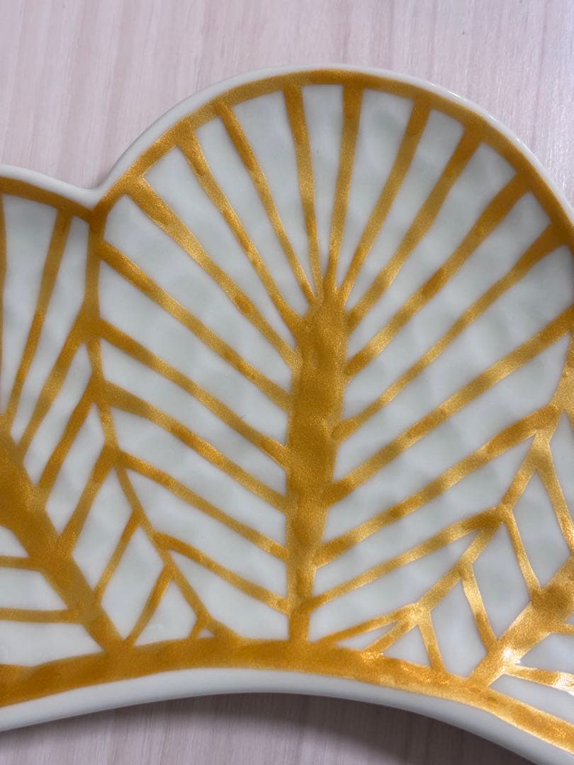 【新品】有田焼　幸楽窯　松葉形前菜皿　緑白6枚セット