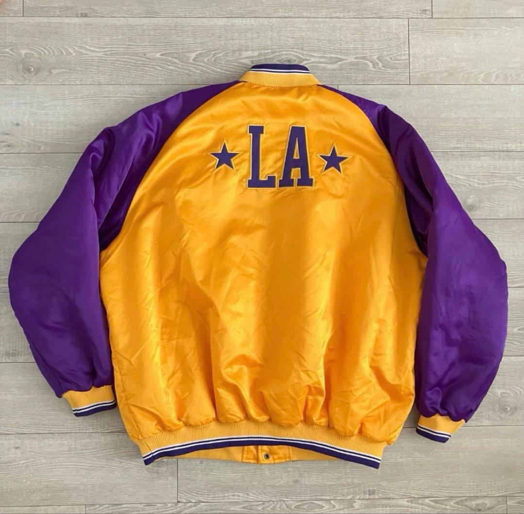 ナイキ NBA レイカーズ 刺繡　スタジャン　ブルゾン　 3XL 美品　黄