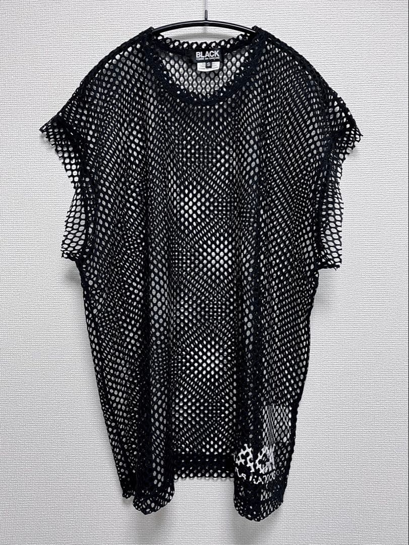 ブラック コムデギャルソン オーバーサイズ メッシュTシャツ