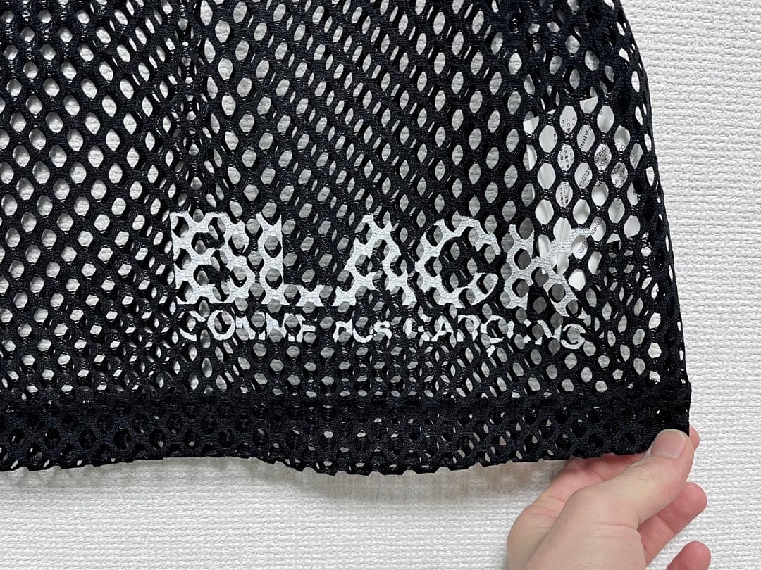 ブラック コムデギャルソン オーバーサイズ メッシュTシャツ