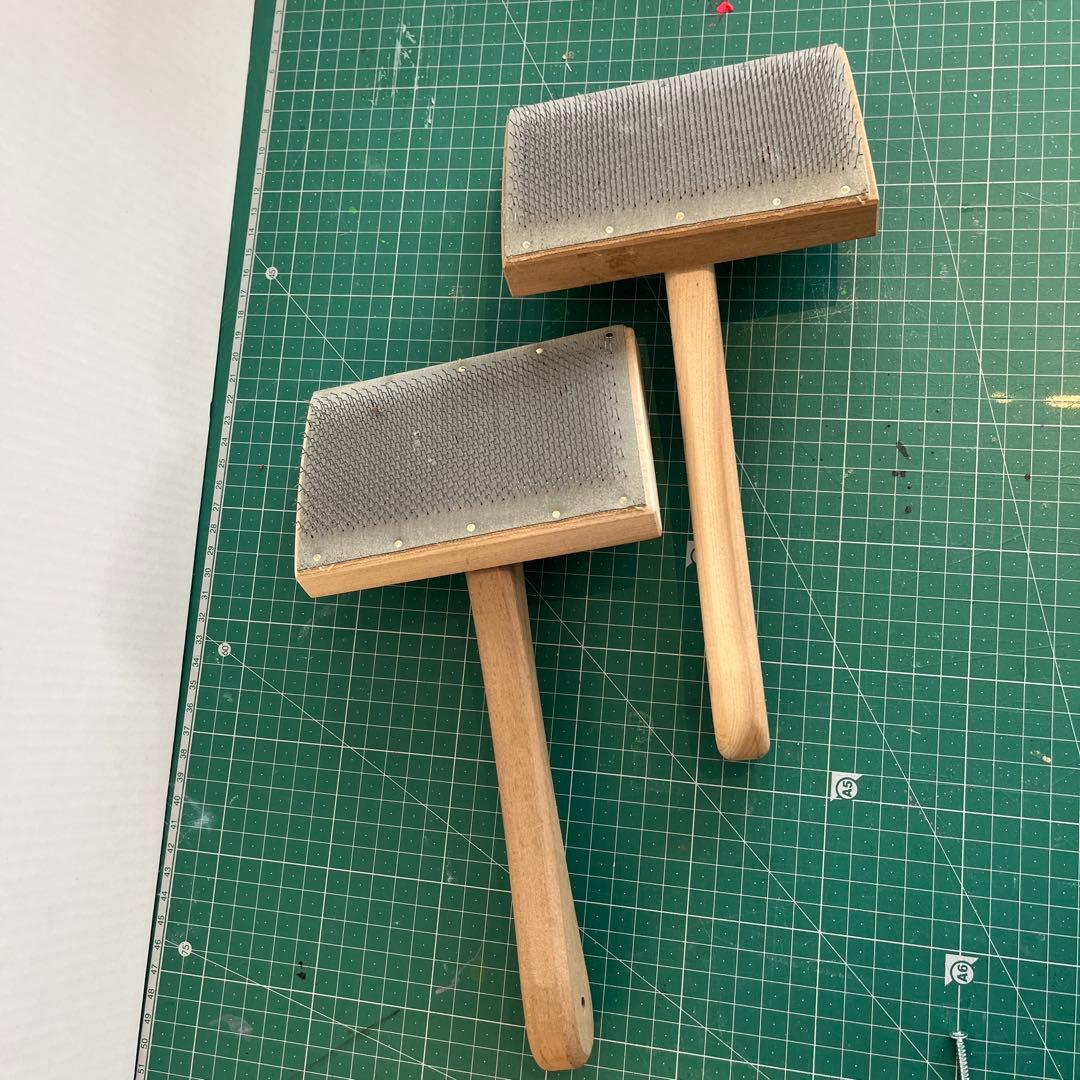 昔ながらの綿繰り機　ハンドカーター2本￼