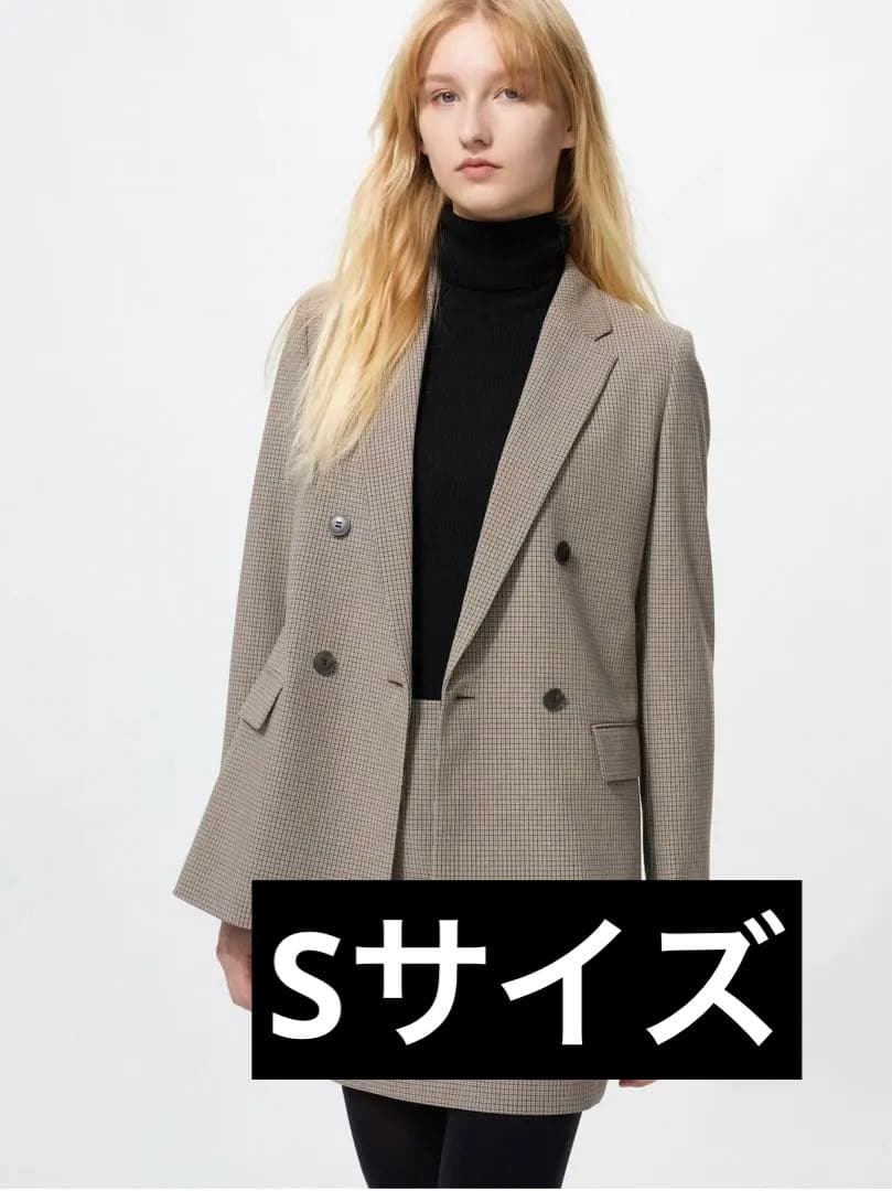 ユニクロ　S ダブルジャケット　ブラウン