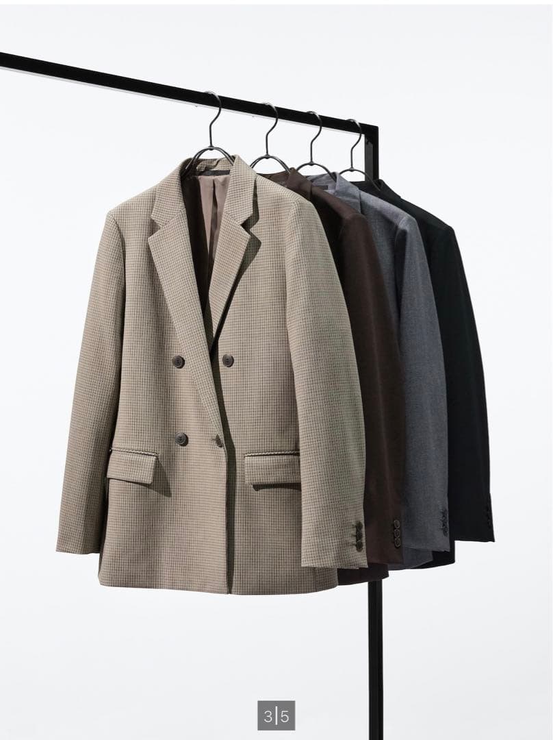 ユニクロ　S ダブルジャケット　ブラウン