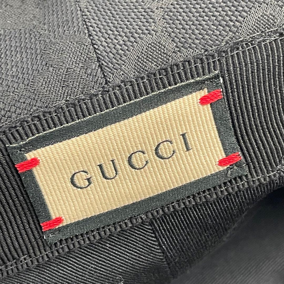 【✨極美品】グッチ マーモント GGキャンバス バケットハット レザー ブラック