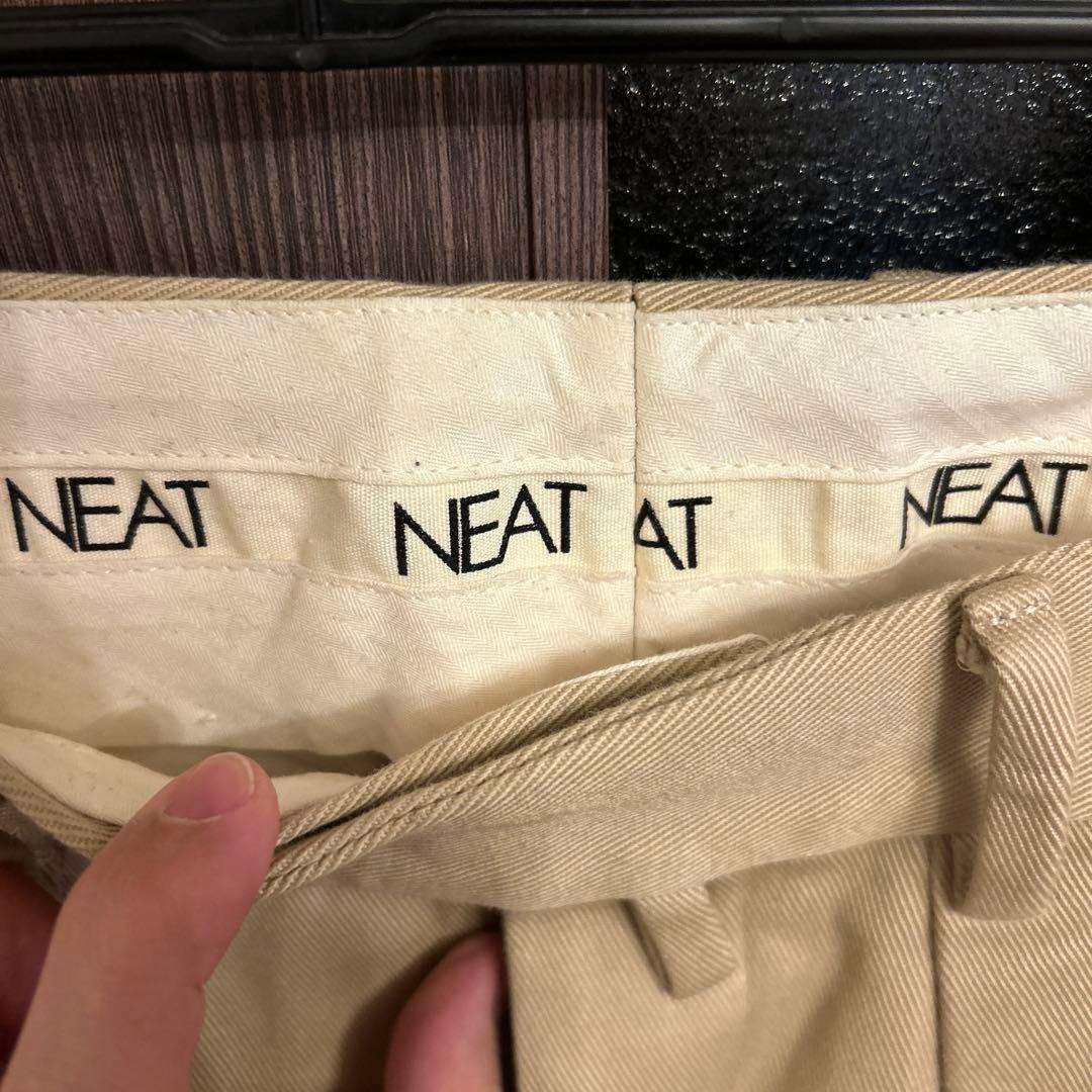 NEAT ツータックコットンパンツ　ベージュ チノパン サイズ46