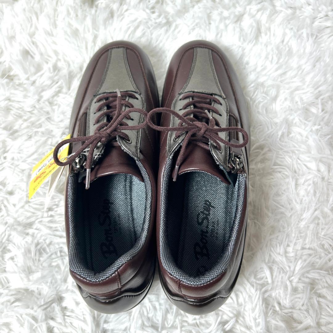 【新品タグ付き】Bon Step コンフォートシューズ ダークブラウン24cm