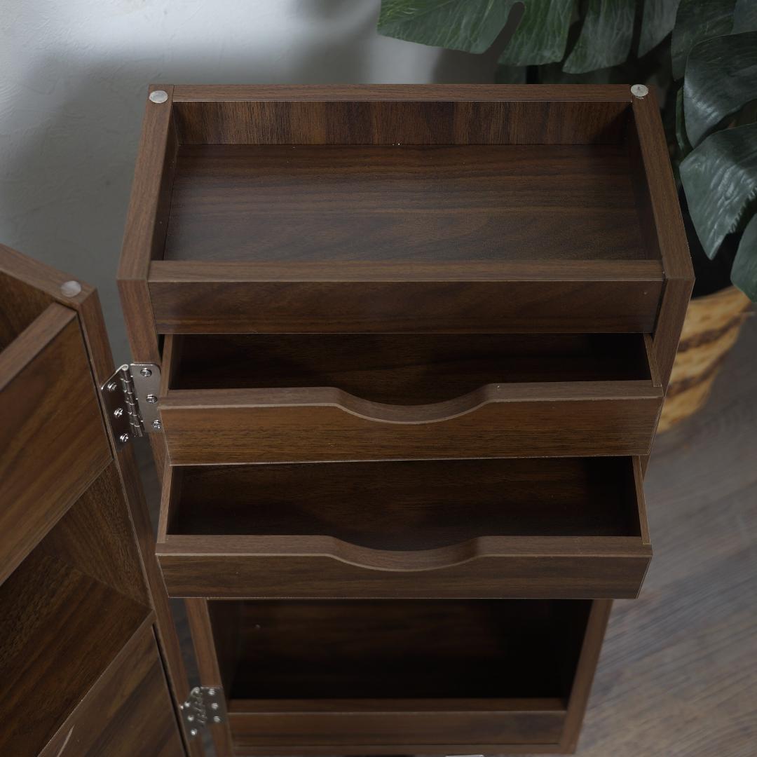 【新品・未使用】 コスメワゴン　ミラー付き　コスメボックス　完成品