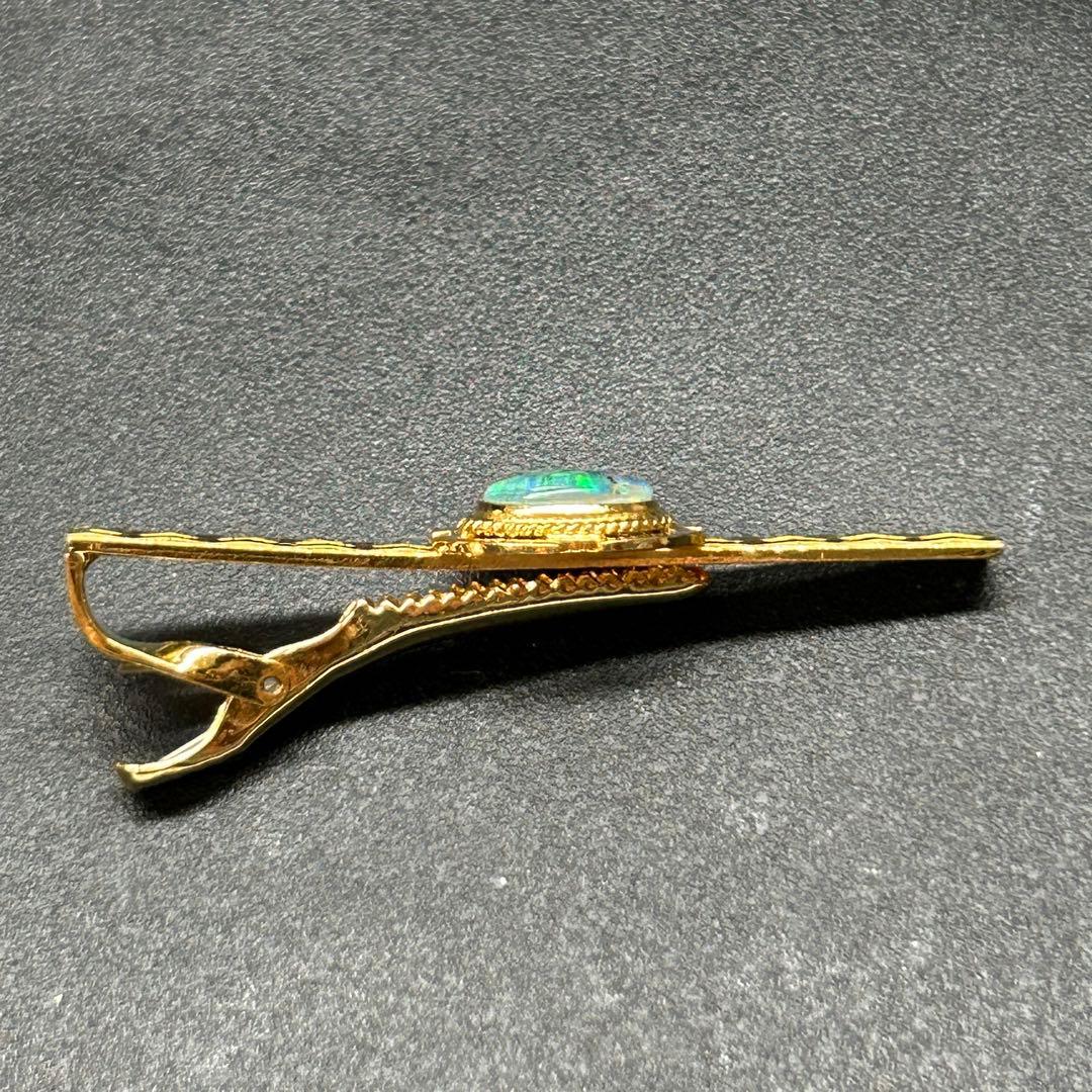 クレア様 美品　18K刻印　天然石オパール　ゴールド金色　ネクタイピン・タイピン