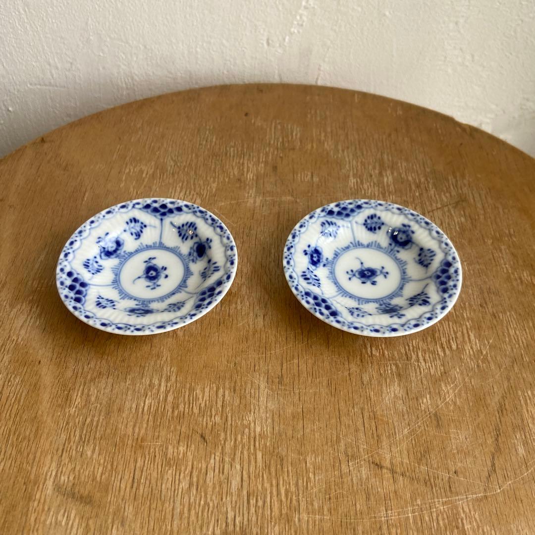 ロイヤルコペンハーゲン　ハーフレース　バタープレート　二枚セット　7.5センチ