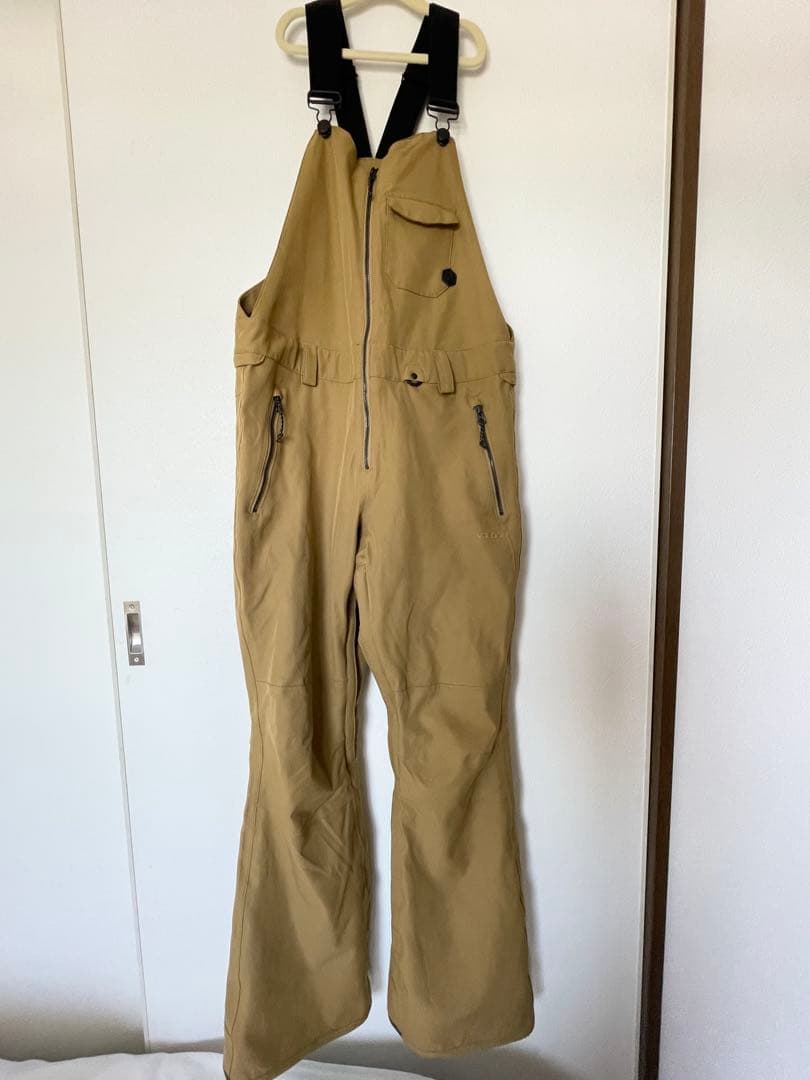 め*ん様 VOLCOM スノーボードウェア ベージュ オーバーオール ビブパンツ