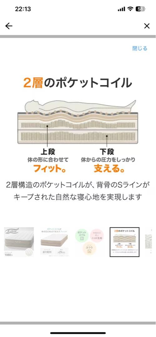 シングルマットレス(Nスリープ プレミアムP1-02CR VB)