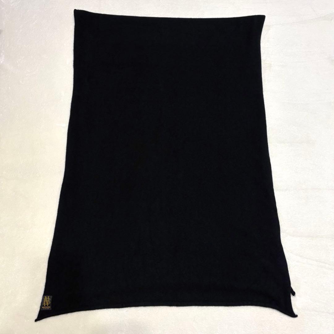 BATONER バトナー ウールスムース ストール 大判 マフラー ブラック