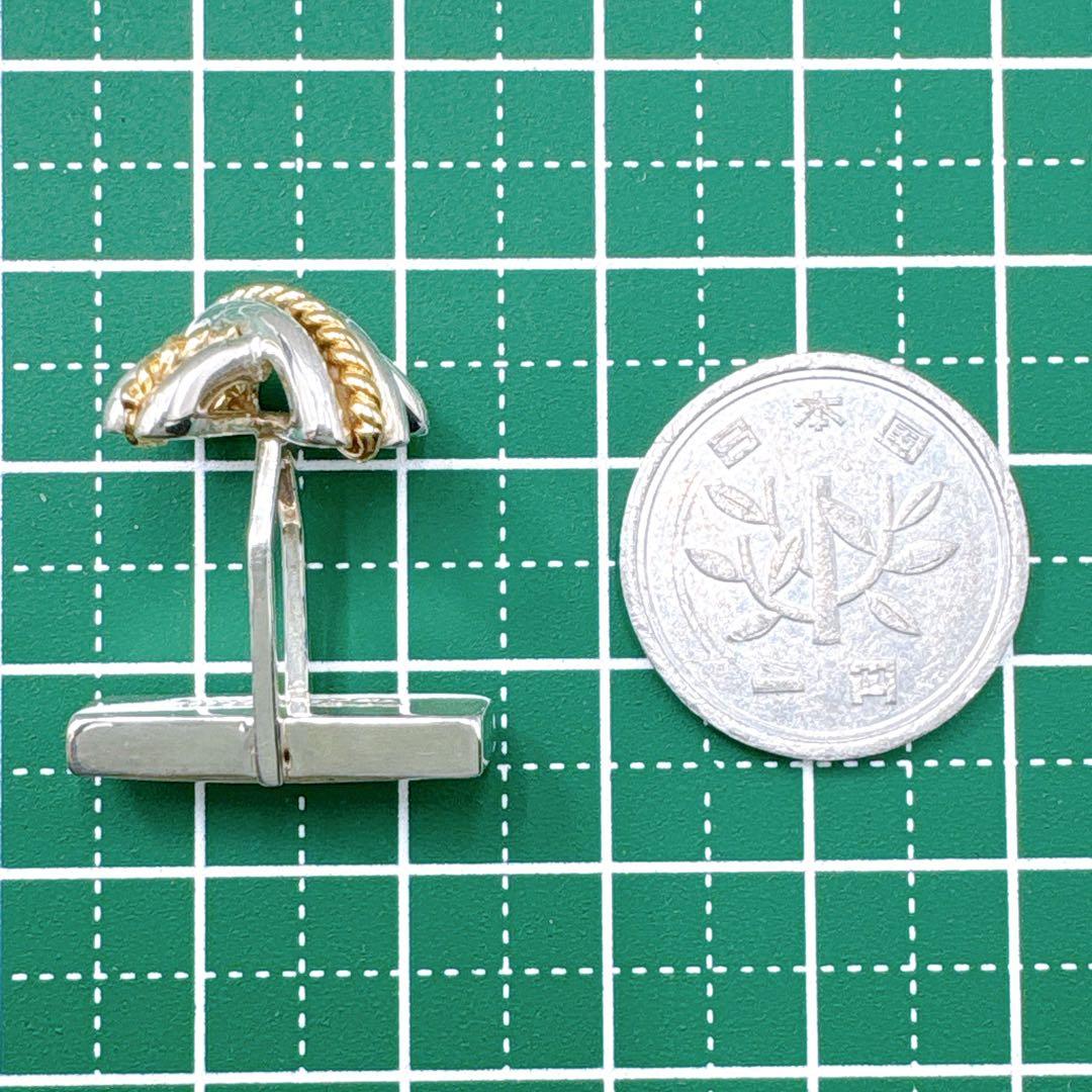 オールドティファニー シグネチャー コンビ カフス シルバー925 k18