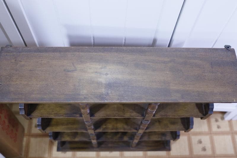 ◆ナチュラルウッドの オープンシェルフ 　飾り棚　4段　アンティークレトロ