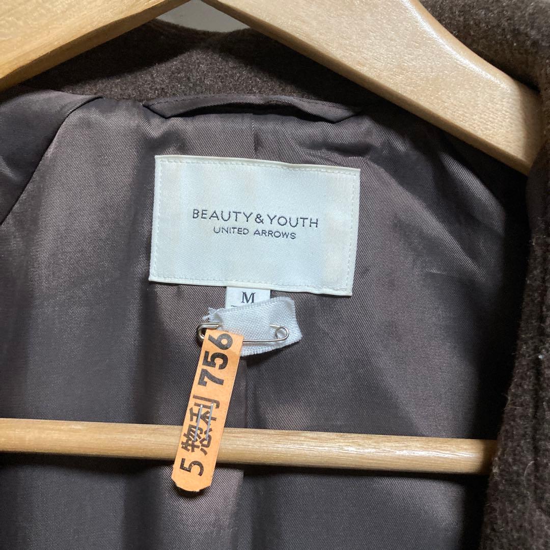 BEAUTY&YOUTH ダブルブレストコート M ブラウン　美品　ミドル　茶