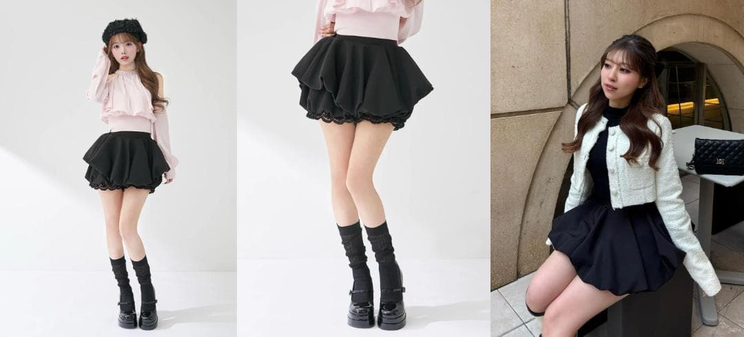 ダーリッチ darich ボリュームバルーンミニスカート ホワイト FREE