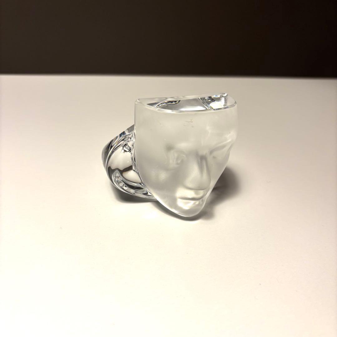 ガラス製の顔のオブジェ Daum ポストモダン ミッドセンチュリー 人体