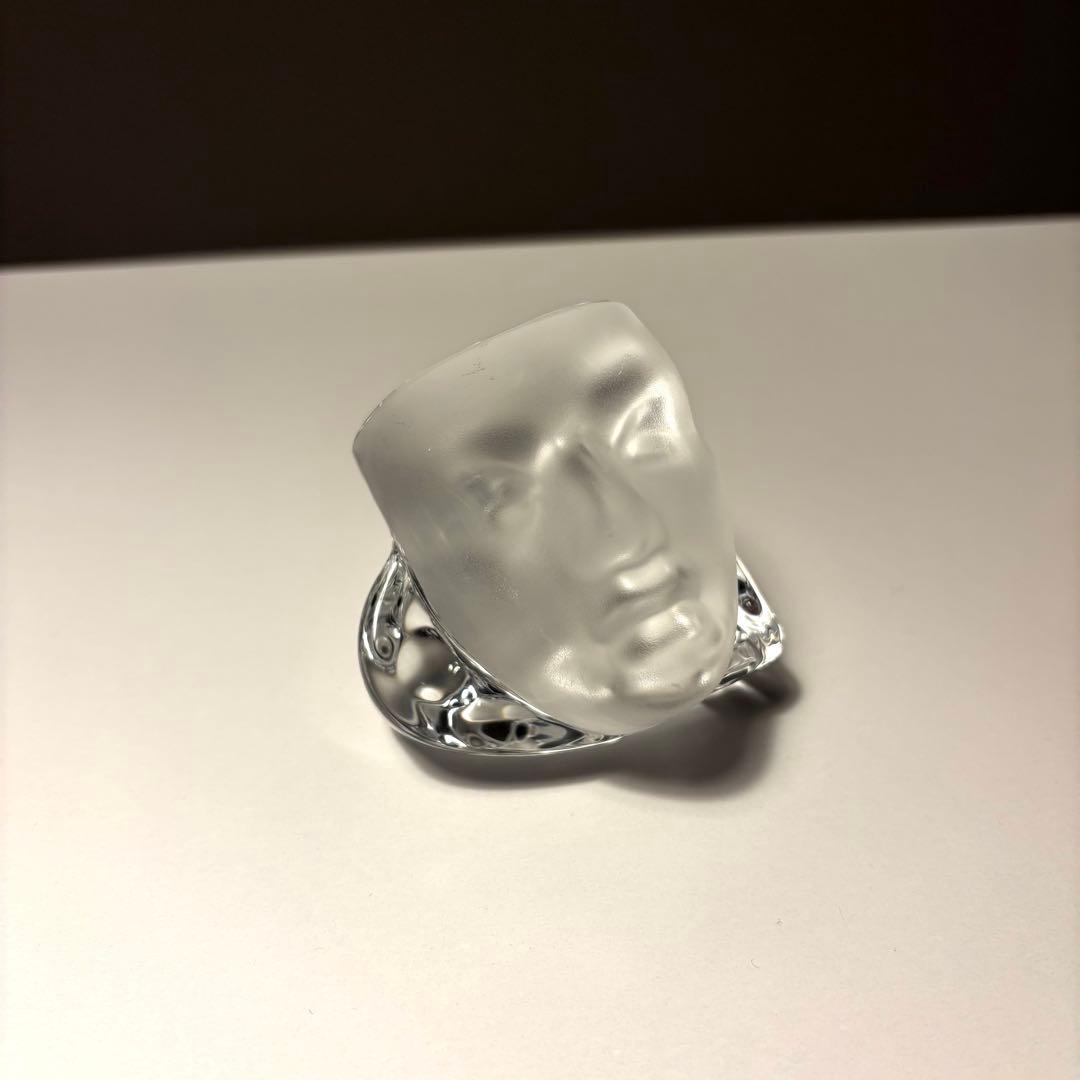 ガラス製の顔のオブジェ Daum ポストモダン ミッドセンチュリー 人体