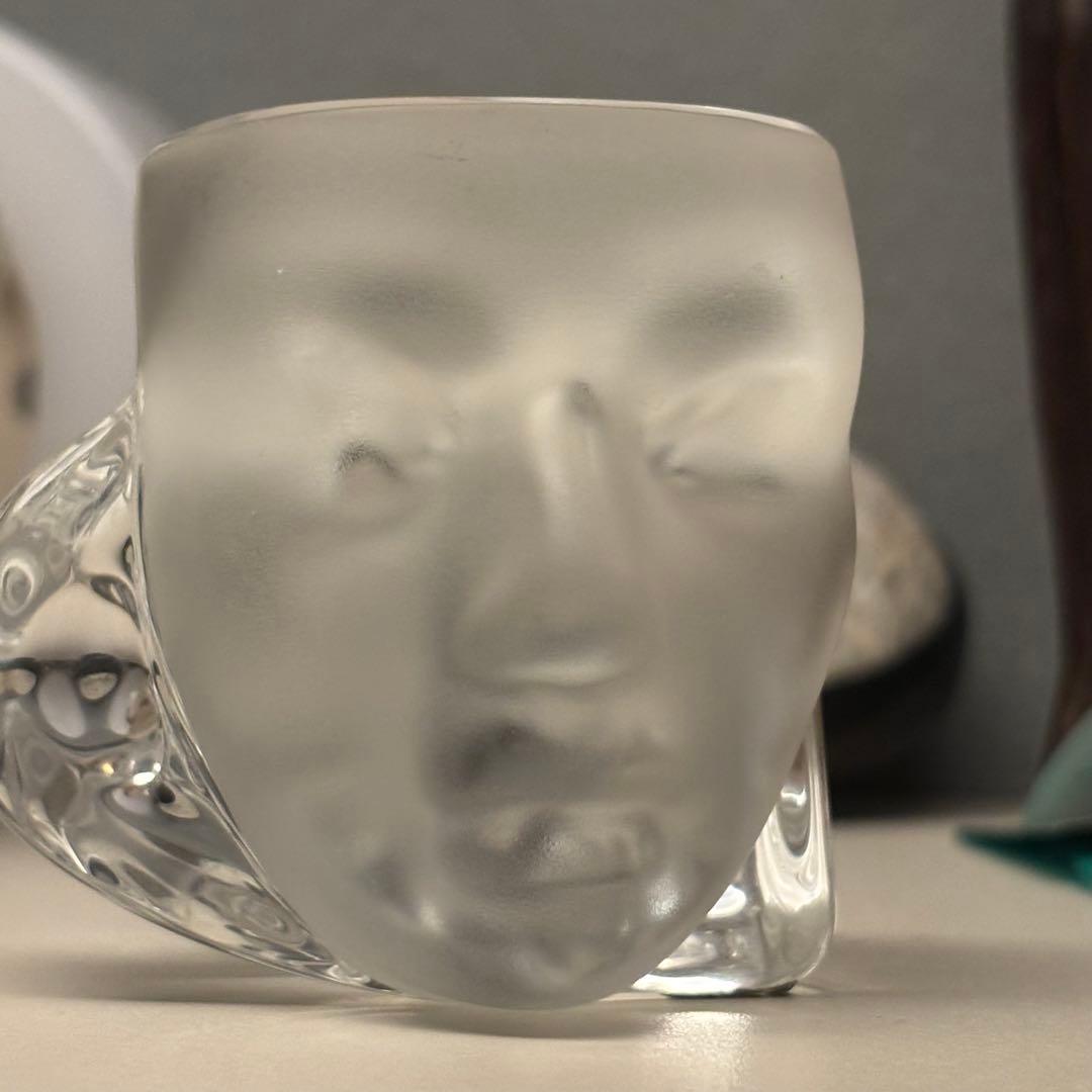 ガラス製の顔のオブジェ Daum ポストモダン ミッドセンチュリー 人体