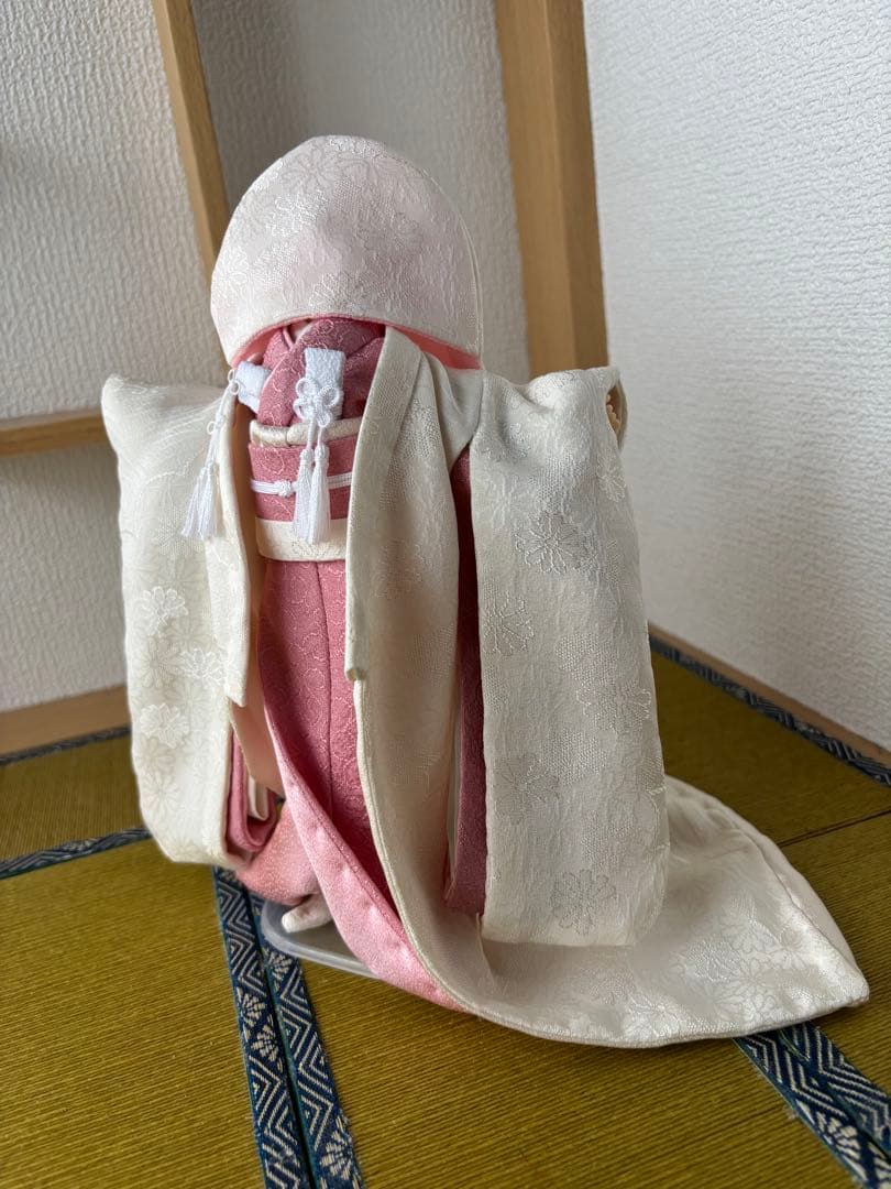 22cmドール 花嫁衣装　桃色×白無垢　正絹