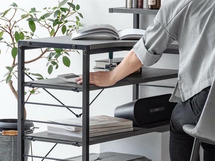 エア・リゾーム パソコンデスク L字 90cm幅 merrily グレー