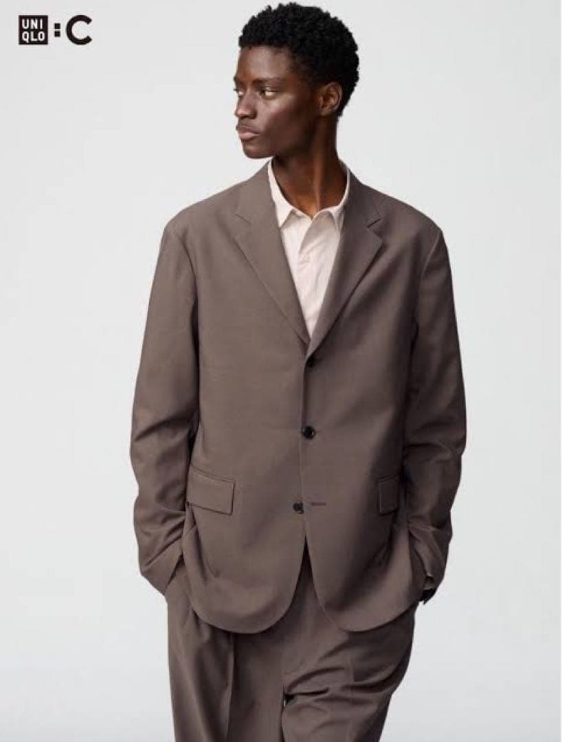 UNIQLO C 感動ジャケット 感動タックパンツ ブラウン セットアップ