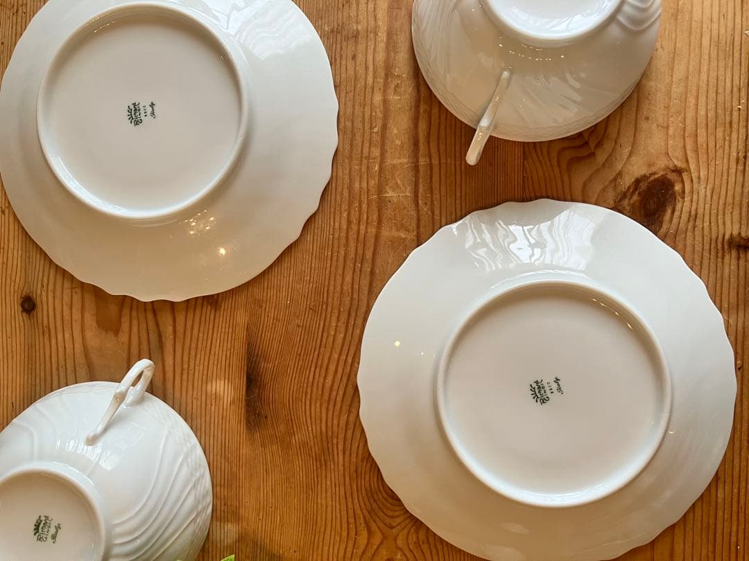 mi♡ジノリ　ベッキオホワイト　スープカップアンドソーサー×2