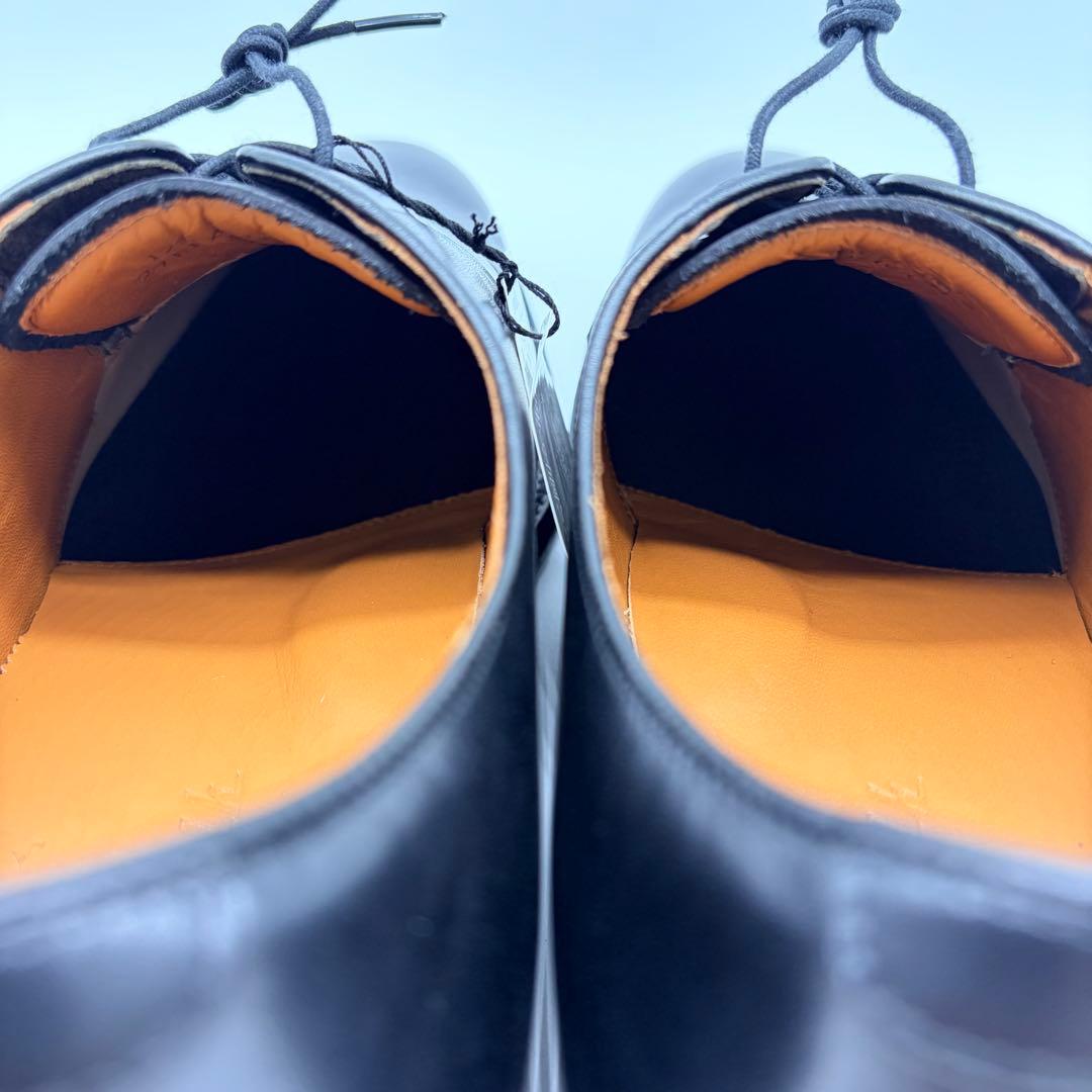 【展示品】アシックスランウォーク プレーントゥ 27cm ブラック 外羽根 革靴