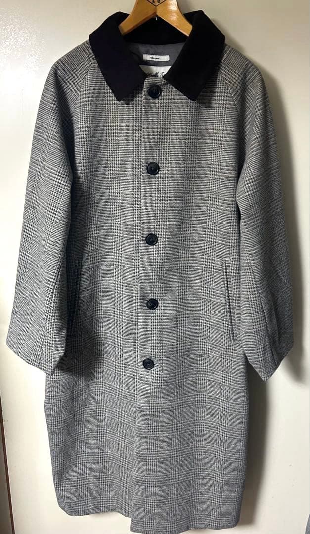 美品 ニコアンド ウーリーテックステンロングコート ロング丈 グレー ブラウンM