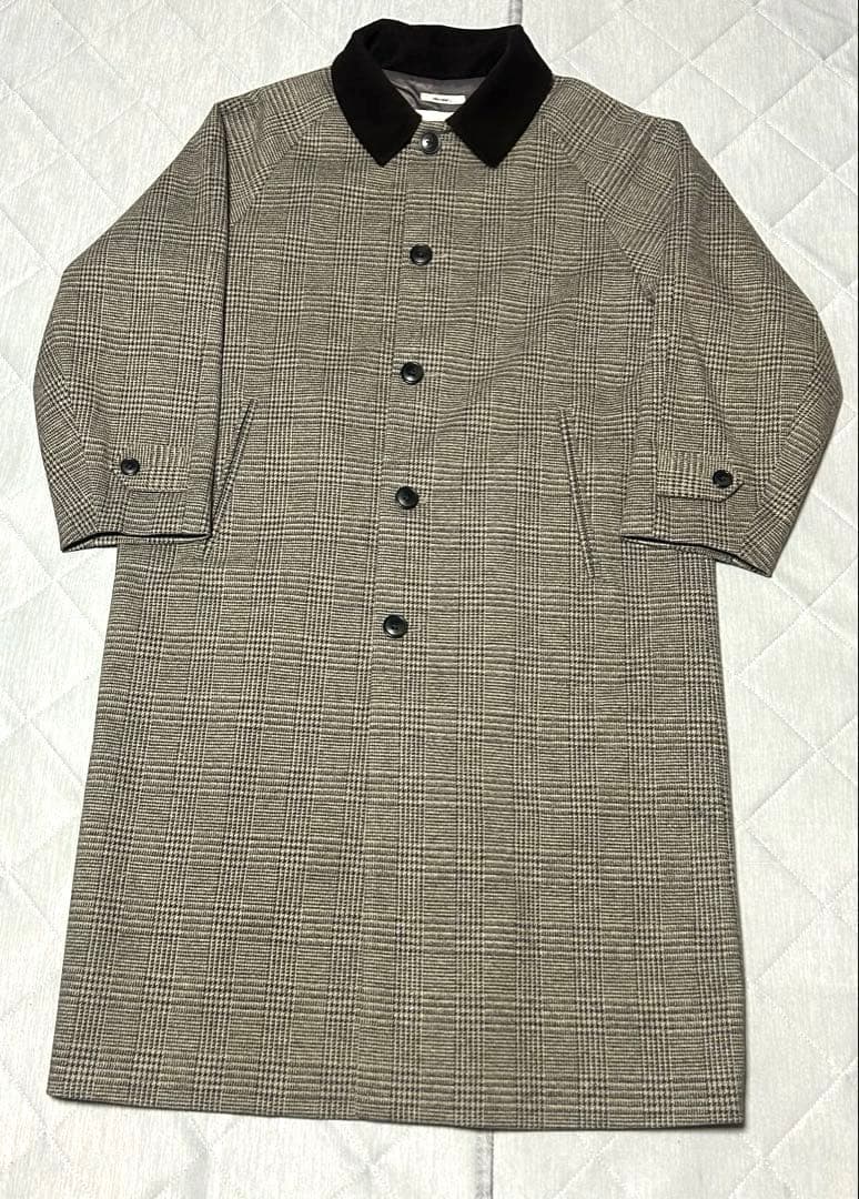 美品 ニコアンド ウーリーテックステンロングコート ロング丈 グレー ブラウンM