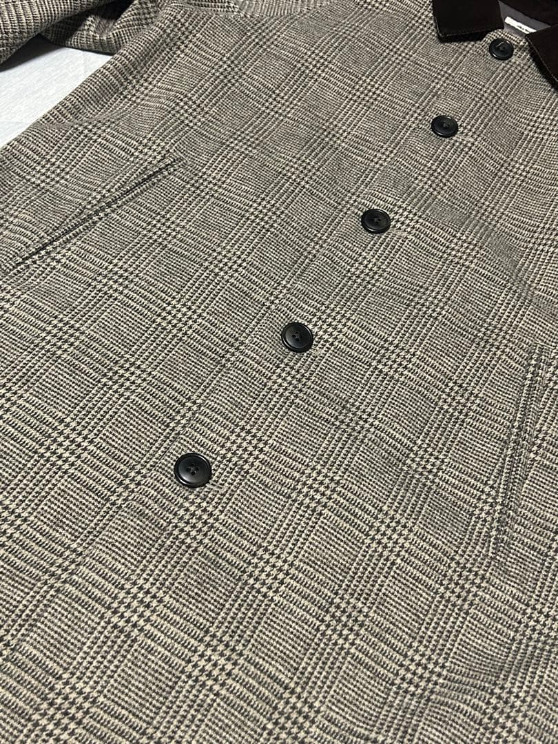 美品 ニコアンド ウーリーテックステンロングコート ロング丈 グレー ブラウンM