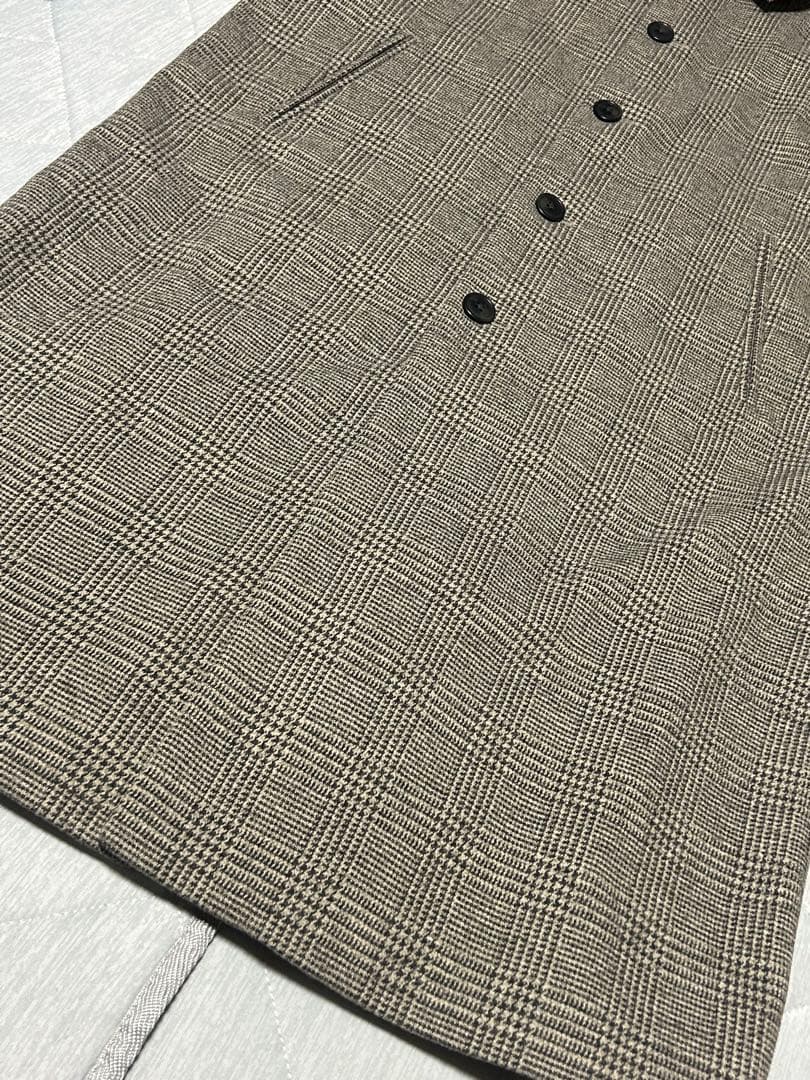 美品 ニコアンド ウーリーテックステンロングコート ロング丈 グレー ブラウンM