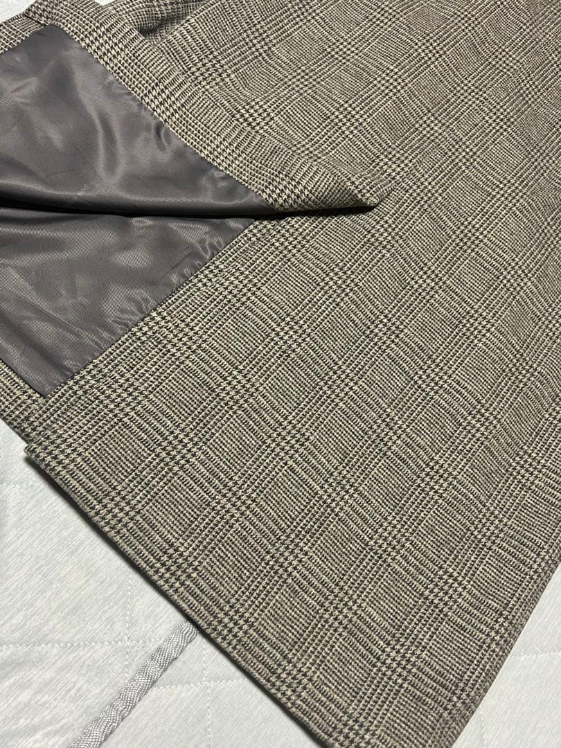 美品 ニコアンド ウーリーテックステンロングコート ロング丈 グレー ブラウンM