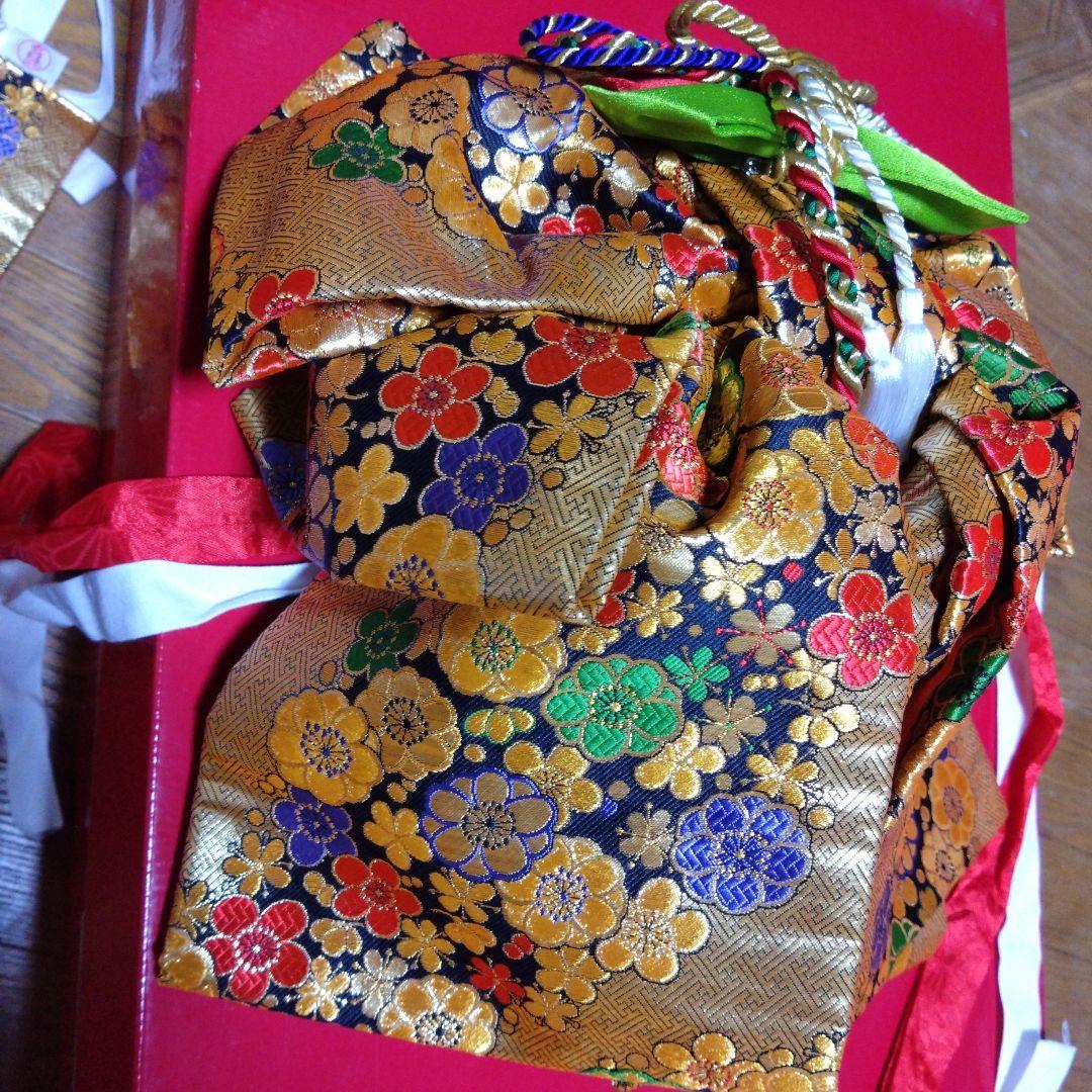 美品★大寸七歳★金と花★帯草履バックはこせこ