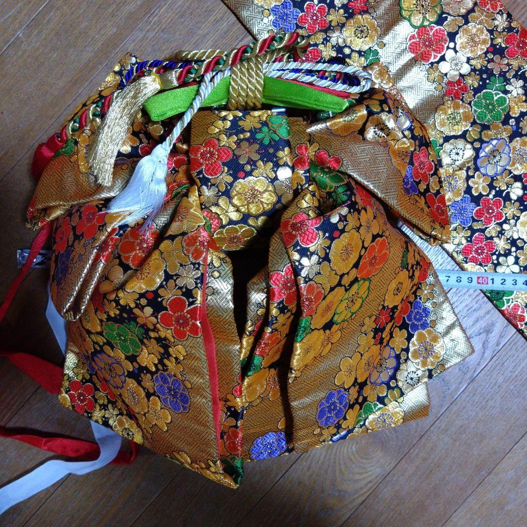 美品★大寸七歳★金と花★帯草履バックはこせこ