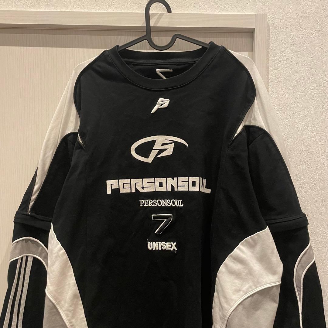 PERSONSOUL スプリット スリーブ レーシング T シャツ