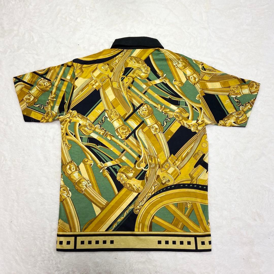 【未使用】エルメス HERMES RYTHMES 半袖 ポロシャツ 馬車柄 S