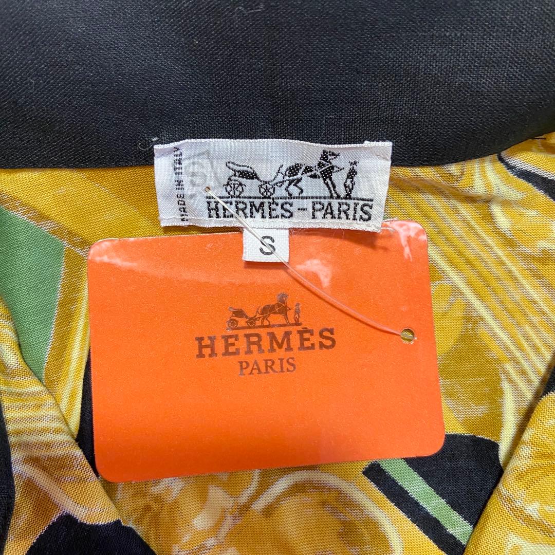 【未使用】エルメス HERMES RYTHMES 半袖 ポロシャツ 馬車柄 S