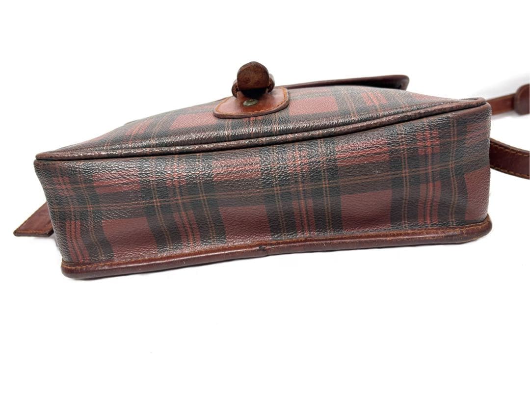 美品　ポロ ラルフ ローレン　タータンチェック柄　ショルダーバッグ　ブラウン