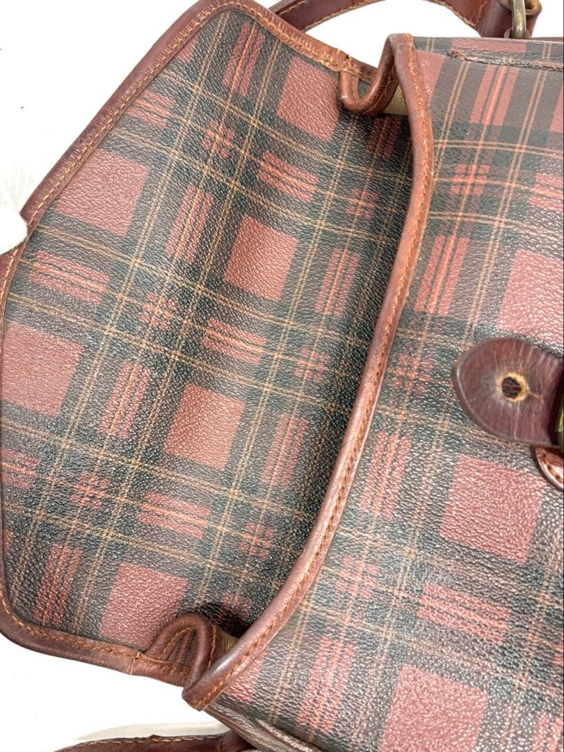 美品　ポロ ラルフ ローレン　タータンチェック柄　ショルダーバッグ　ブラウン