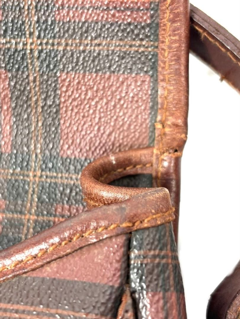 美品　ポロ ラルフ ローレン　タータンチェック柄　ショルダーバッグ　ブラウン