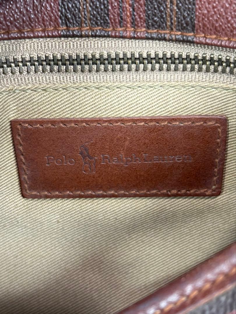 美品　ポロ ラルフ ローレン　タータンチェック柄　ショルダーバッグ　ブラウン