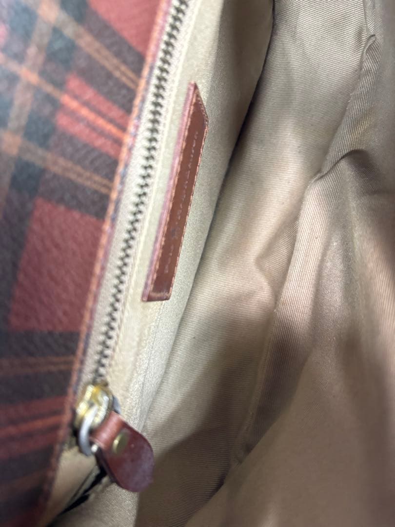 美品　ポロ ラルフ ローレン　タータンチェック柄　ショルダーバッグ　ブラウン