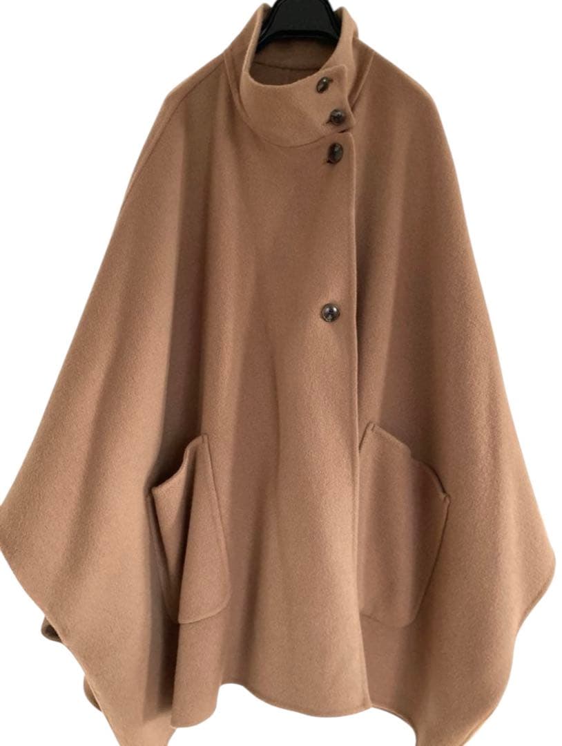 ★美品★スローブイエナ　スタンドカラーダブルフェイスポンチョコート