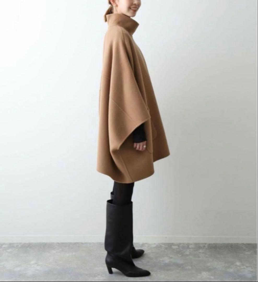 ★美品★スローブイエナ　スタンドカラーダブルフェイスポンチョコート