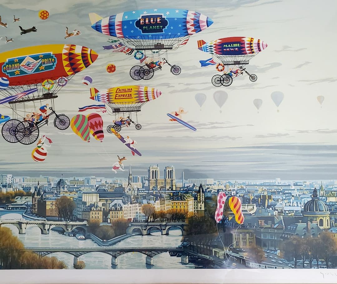 SGOSSKヒロ ヤマガタ　そよ風に乗って　シルクスクリーン　直筆サイン